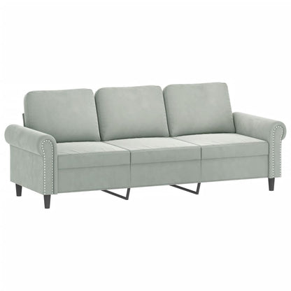 3-Personers Sofa Med Fodskammel 180 Cm Velour