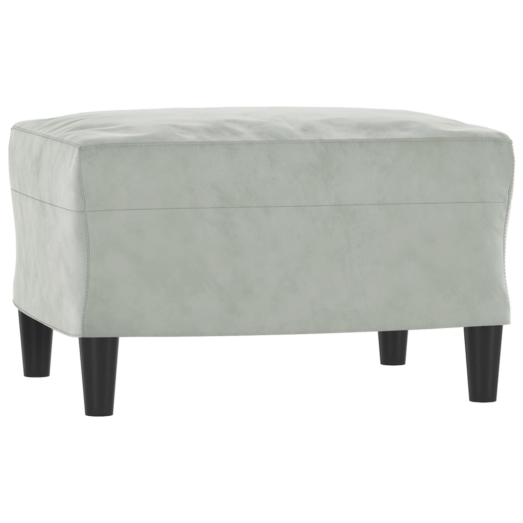 3-Personers Sofa Med Fodskammel 180 Cm Velour