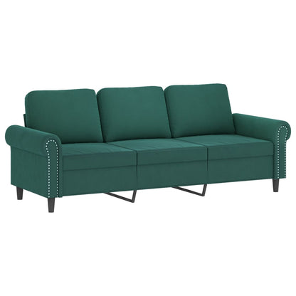 3-Personers Sofa Med Fodskammel 180 Cm Velour