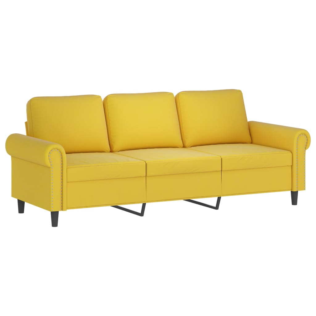 3-Personers Sofa Med Fodskammel 180 Cm Velour