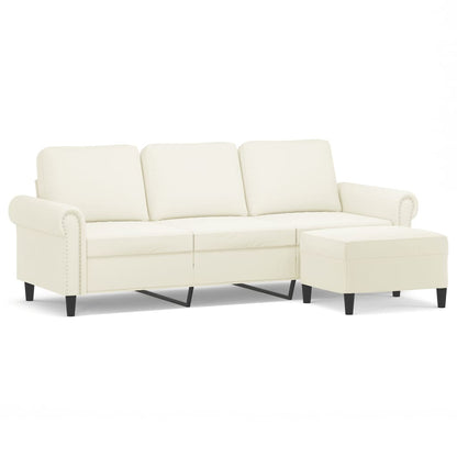 3-Personers Sofa Med Fodskammel 180 Cm Velour