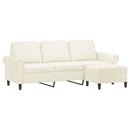 3-Personers Sofa Med Fodskammel 180 Cm Velour