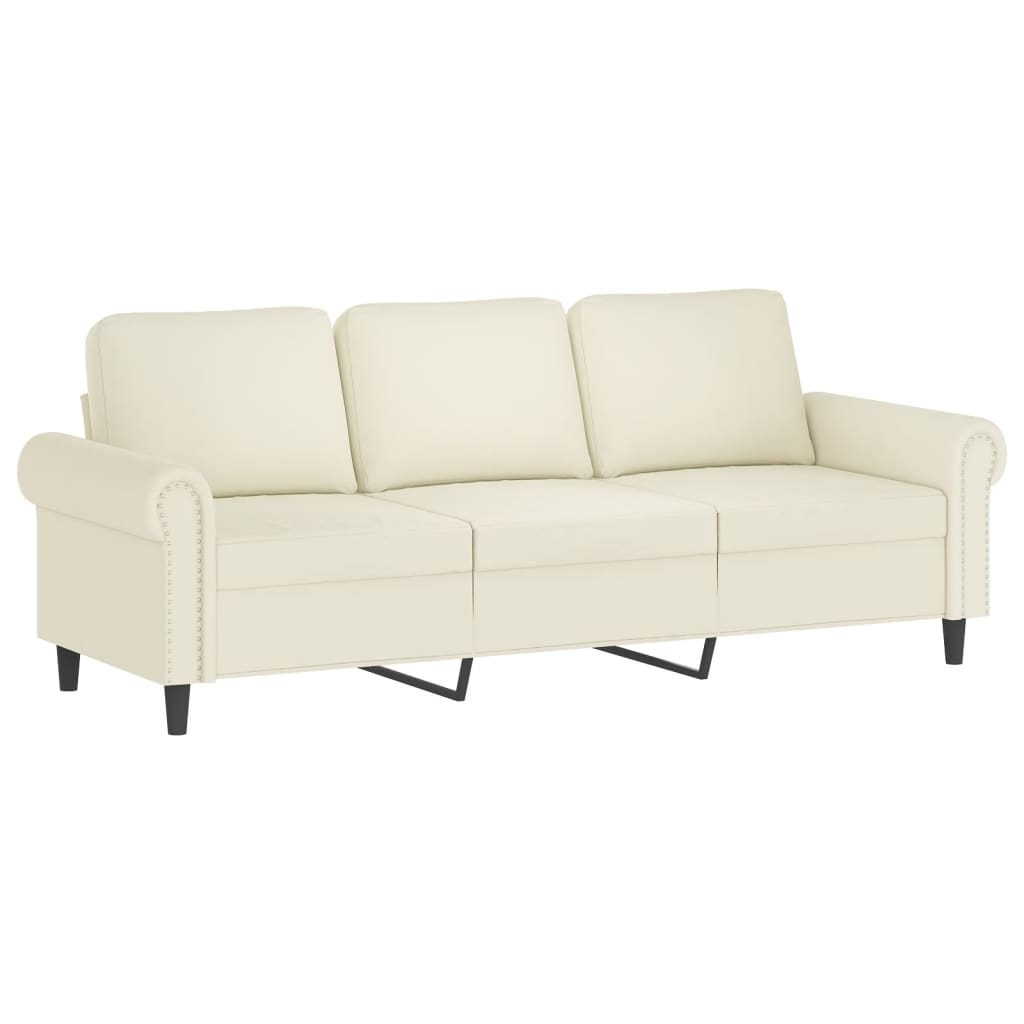 3-Personers Sofa Med Fodskammel 180 Cm Velour