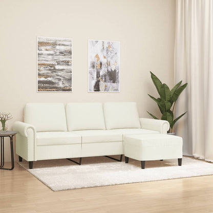 3-Personers Sofa Med Fodskammel 180 Cm Velour