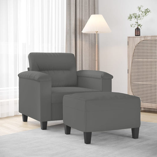 Sofastol Med Fodskammel 60 Cm Mikrofiberstof