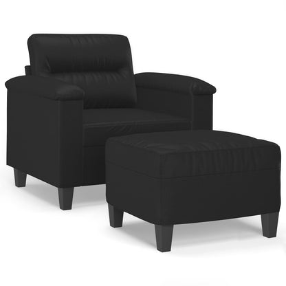 Sofastol Med Fodskammel 60 Cm Kunstlæder