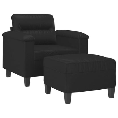 Sofastol Med Fodskammel 60 Cm Kunstlæder