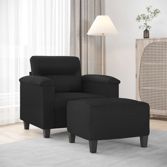 Sofastol Med Fodskammel 60 Cm Kunstlæder