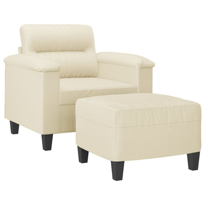 Sofastol Med Fodskammel 60 Cm Kunstlæder