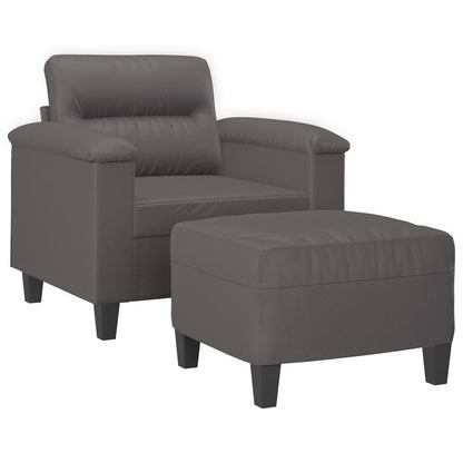 Sofastol Med Fodskammel 60 Cm Kunstlæder