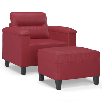 Sofastol Med Fodskammel 60 Cm Kunstlæder