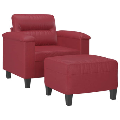 Sofastol Med Fodskammel 60 Cm Kunstlæder