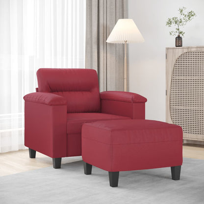 Sofastol Med Fodskammel 60 Cm Kunstlæder