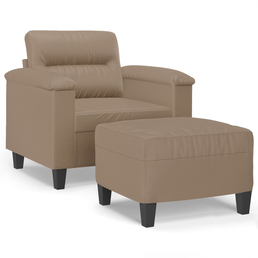 Sofastol Med Fodskammel 60 Cm Kunstlæder