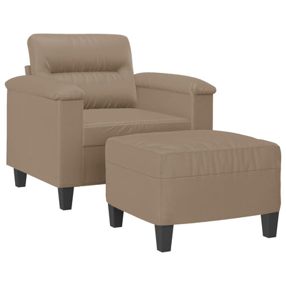 Sofastol Med Fodskammel 60 Cm Kunstlæder