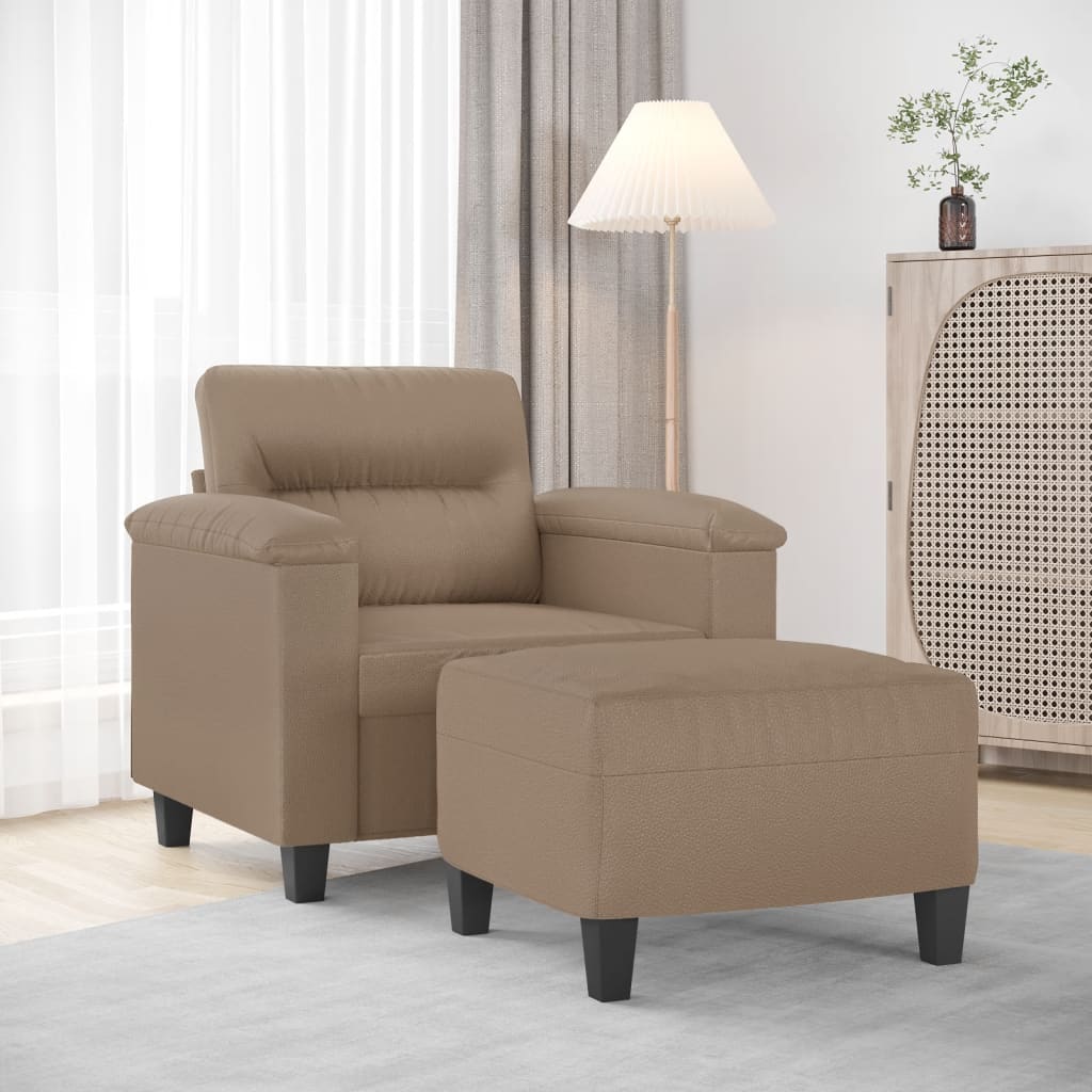 Sofastol Med Fodskammel 60 Cm Kunstlæder