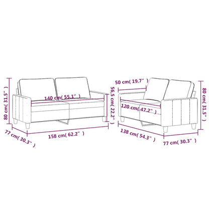 Sofasæt 2 Dele Med Hynder Velour - Billede 6