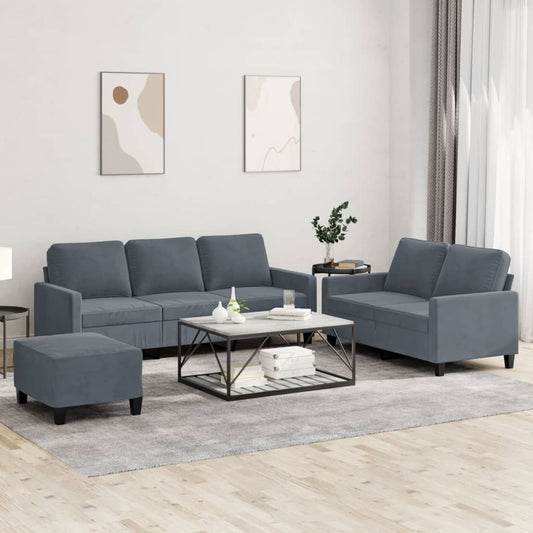 Sofasæt 3 Dele Med Hynder Velour