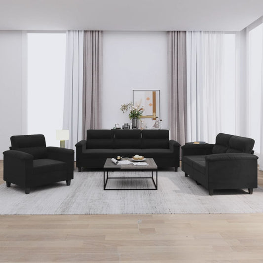 Sofasæt 3 Dele Med Hynder Mikrofiberstof