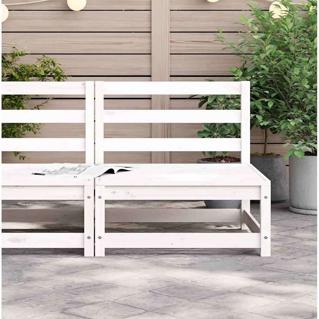 Sofamodul Til Havesofa 70x70x67 Cm Uden Armlæn Massivt Fyrretræ Hvid