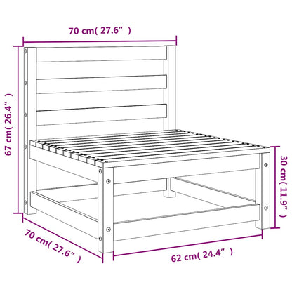 Hjørnemodul Til Havesofa Uden Armlæn 70x70x67 Cm Massivt Træ Brun