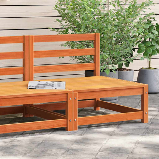 Hjørnemodul Til Havesofa Uden Armlæn 70x70x67 Cm Massivt Træ Brun