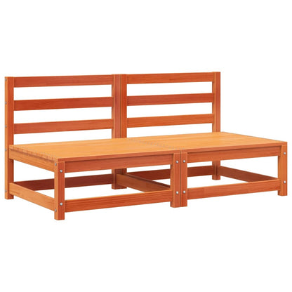 Hjørnemoduler Uden Armlæn 2 Stk. 70x70x67 Cm Massivt Træ Brun