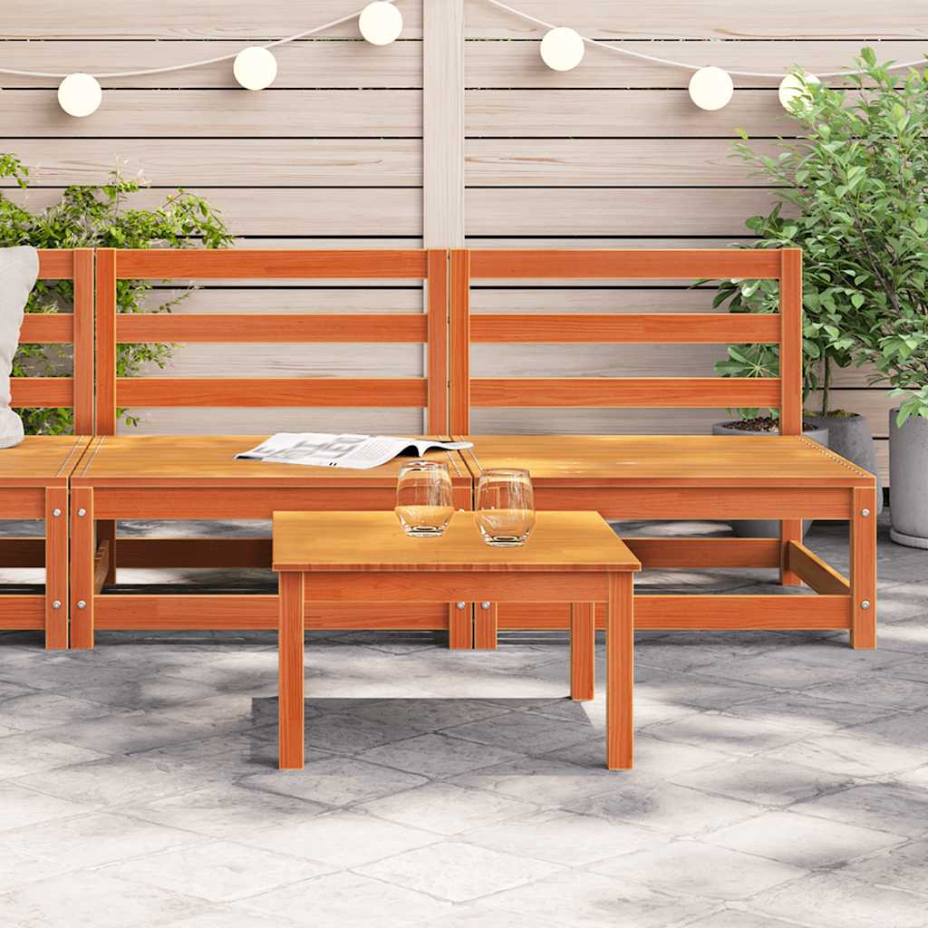 Hjørnemoduler Uden Armlæn 2 Stk. 70x70x67 Cm Massivt Træ Brun