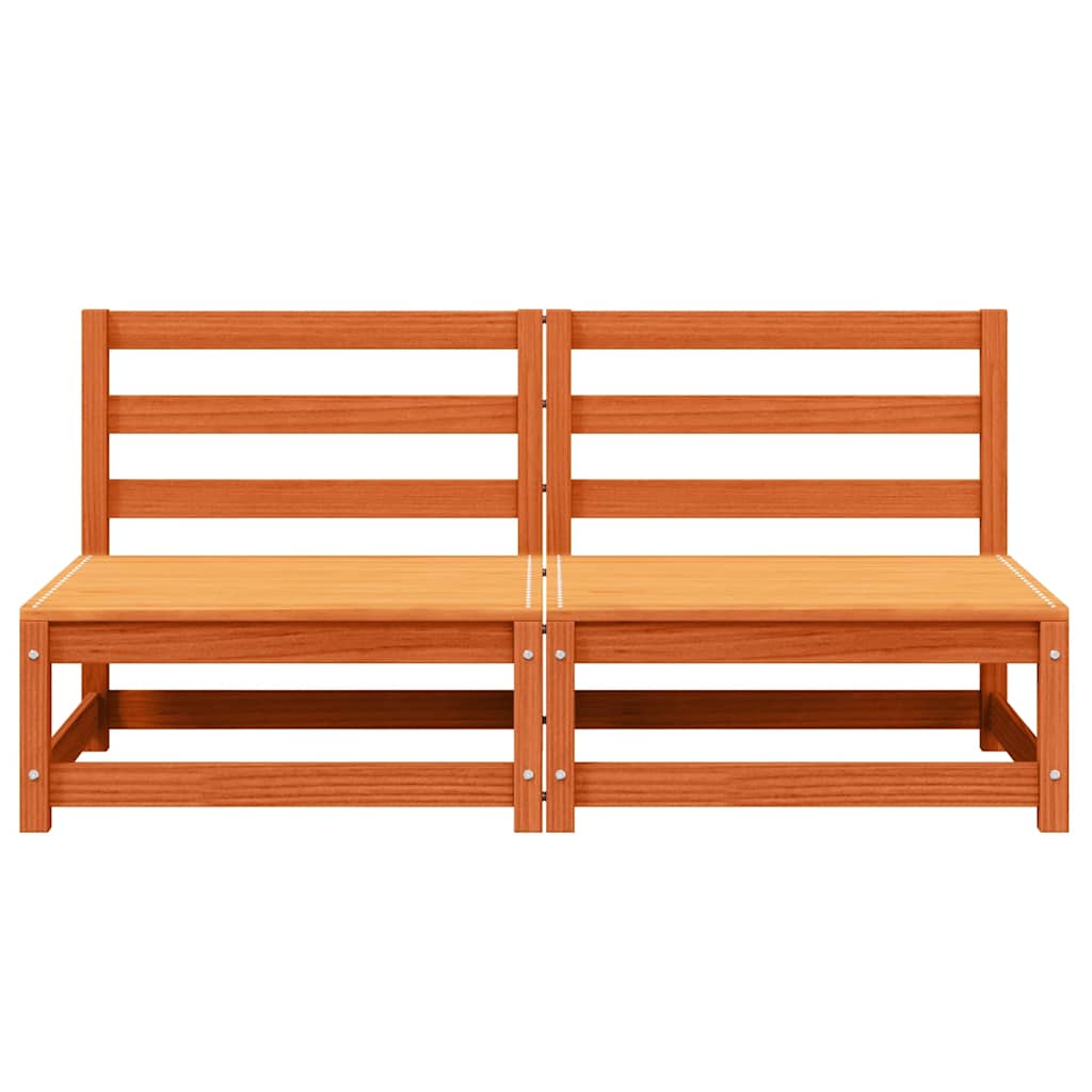 Hjørnemoduler Uden Armlæn 2 Stk. 70x70x67 Cm Massivt Træ Brun