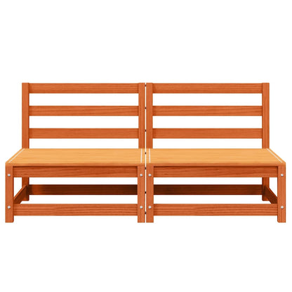 Hjørnemoduler Uden Armlæn 2 Stk. 70x70x67 Cm Massivt Træ Brun