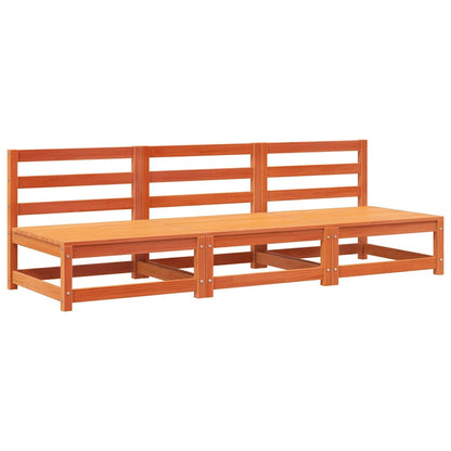 Hjørnemoduler Uden Armlæn 3 Stk 70x70x67 Cm Massivt Træ Brun