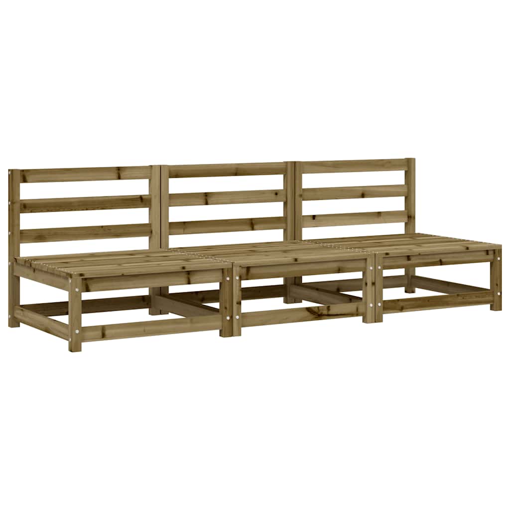 Sofamoduler 3 Stk. 70x70x67 Cm Uden Armlæn Imprægneret Fyrretræ