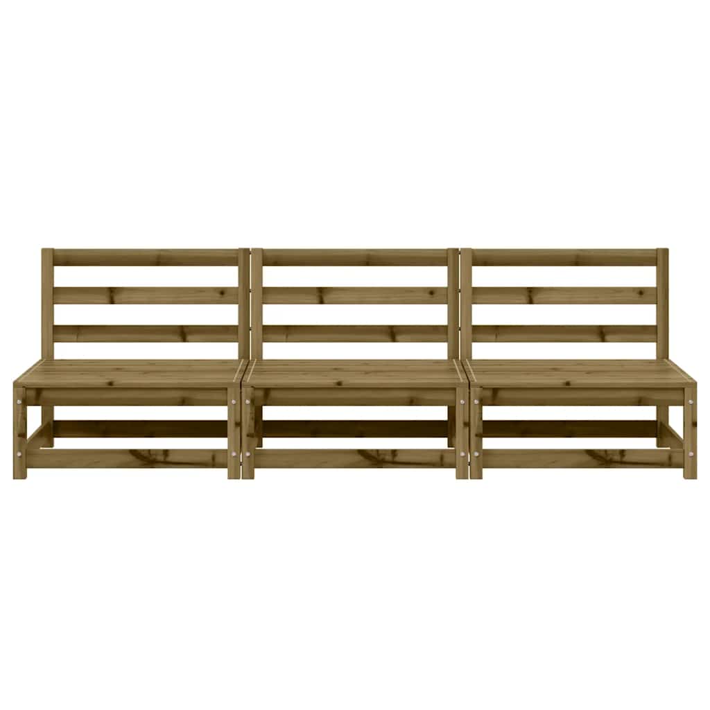 Sofamoduler 3 Stk. 70x70x67 Cm Uden Armlæn Imprægneret Fyrretræ