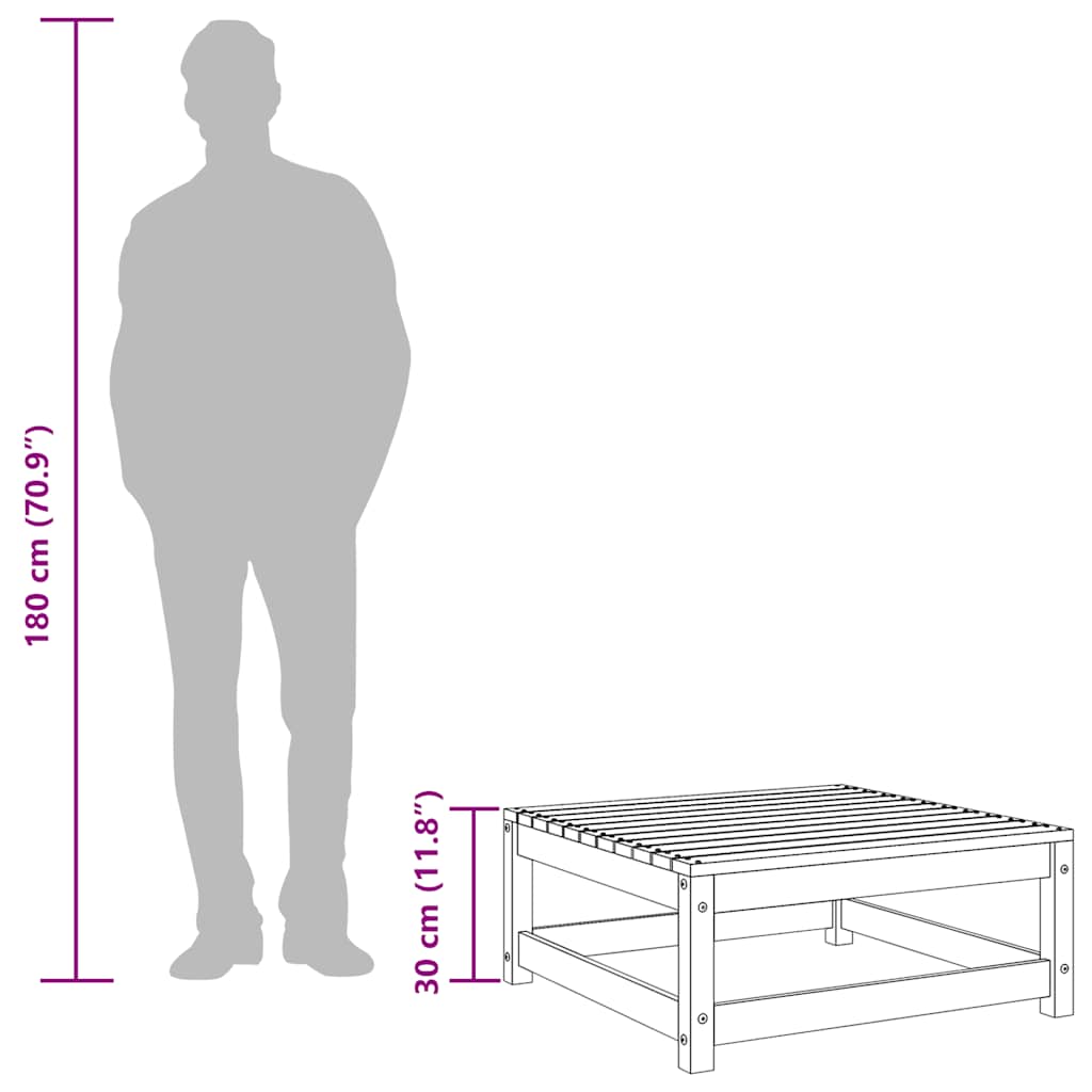 Haveskammel 70x70x30 Cm Massivt Fyrretræ