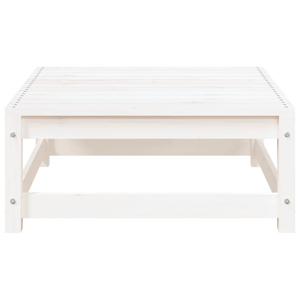 Haveskammel 70x70x30 Cm Massivt Fyrretræ Hvid
