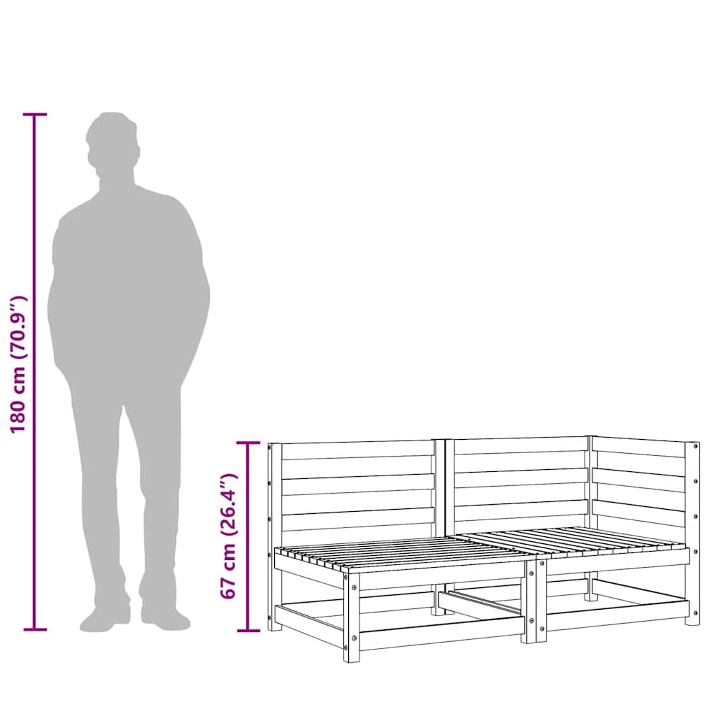 2-Personers Havesofa Massivt Fyrretræ