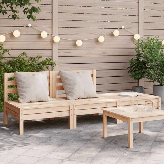 3-Personers Havesofa Massivt Fyrretræ