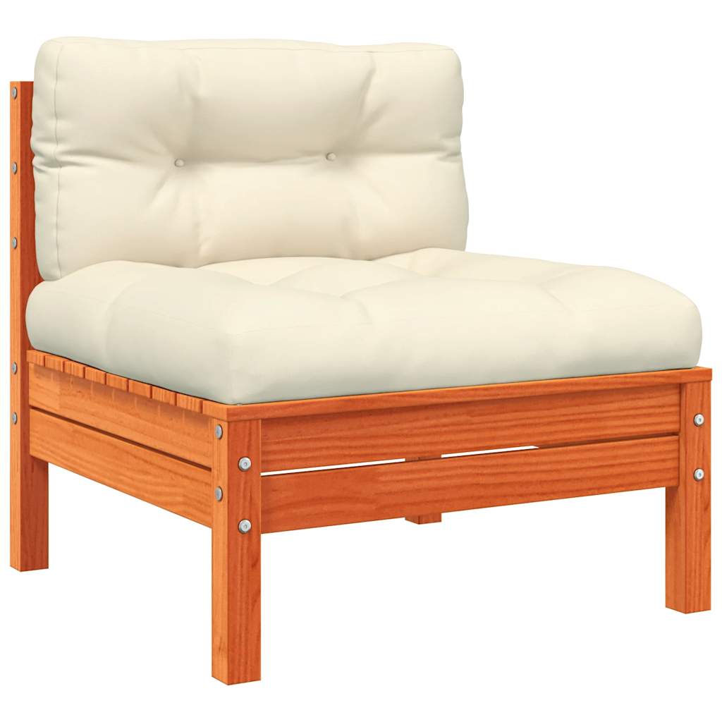 Hjørnemodul Med Hynder Uden Armlæn Massivt Fyrretræ Gyldenbrun
