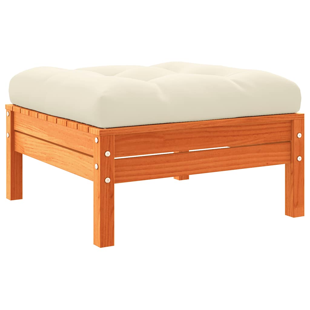 3-Personers Havesofa Med Hynder Og Fodskammel