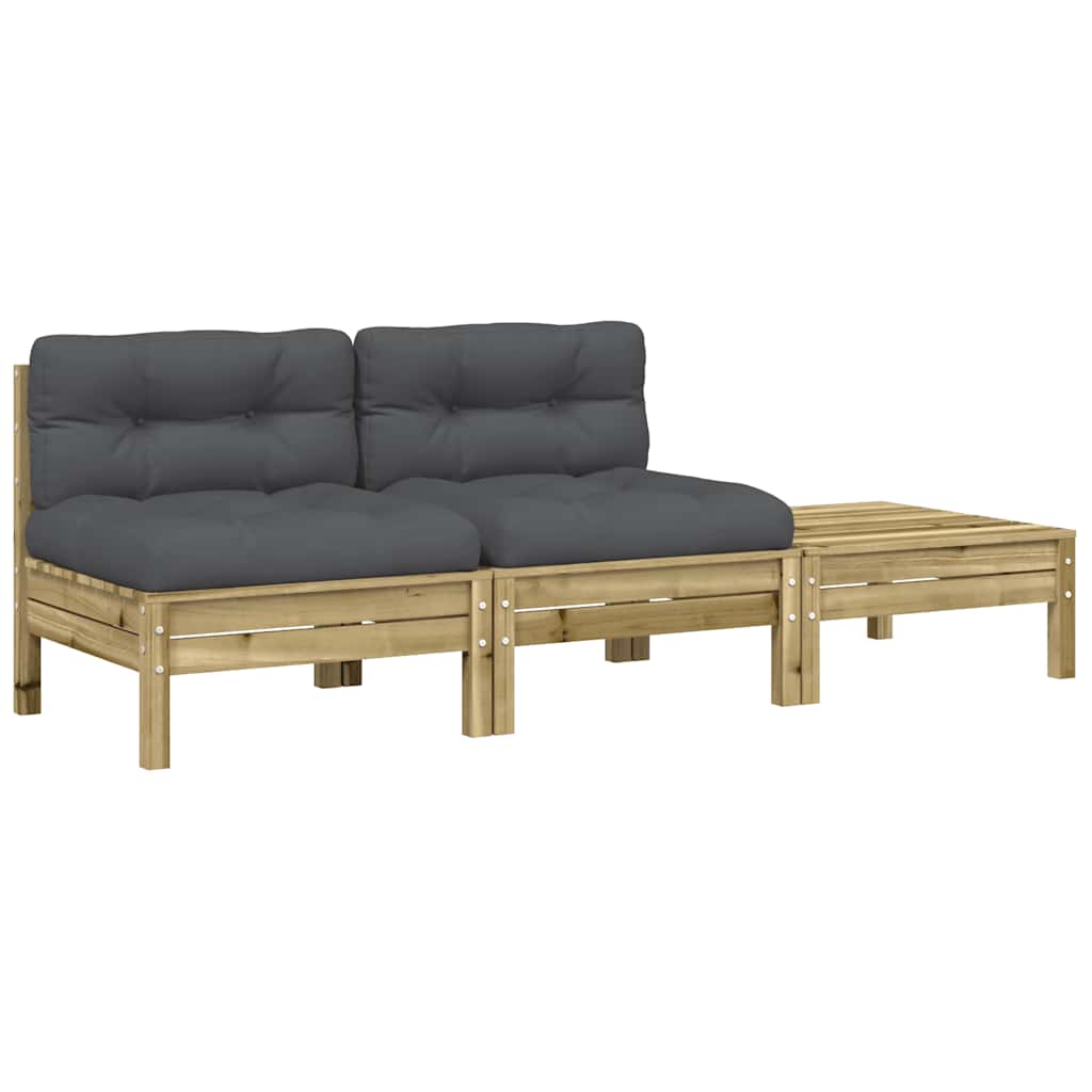 2-Personers Havesofa Med Hynder Og Fodskammel
