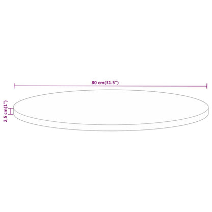 Bordplade Ø80x2,5 Cm Rund Massivt Mangotræ - Billede 8