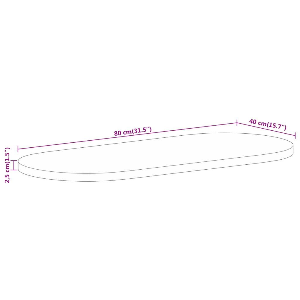 Bordplade Oval Massivt Mangotræ - Billede 8
