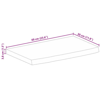 Bordplade 60x30x3,8 Cm Naturlig Kant Massivt Mangotræ - Billede 9