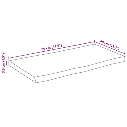 Bordplade 80x40x3,8 Cm Rektangulær Massivt Akacietræ - Billede 9