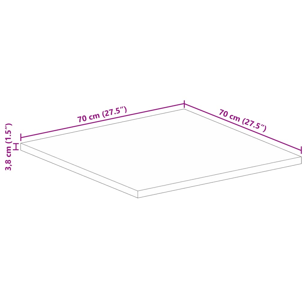 Bordplade 70x70x3,8 Cm Firkantet Massivt Akacietræ - Billede 9
