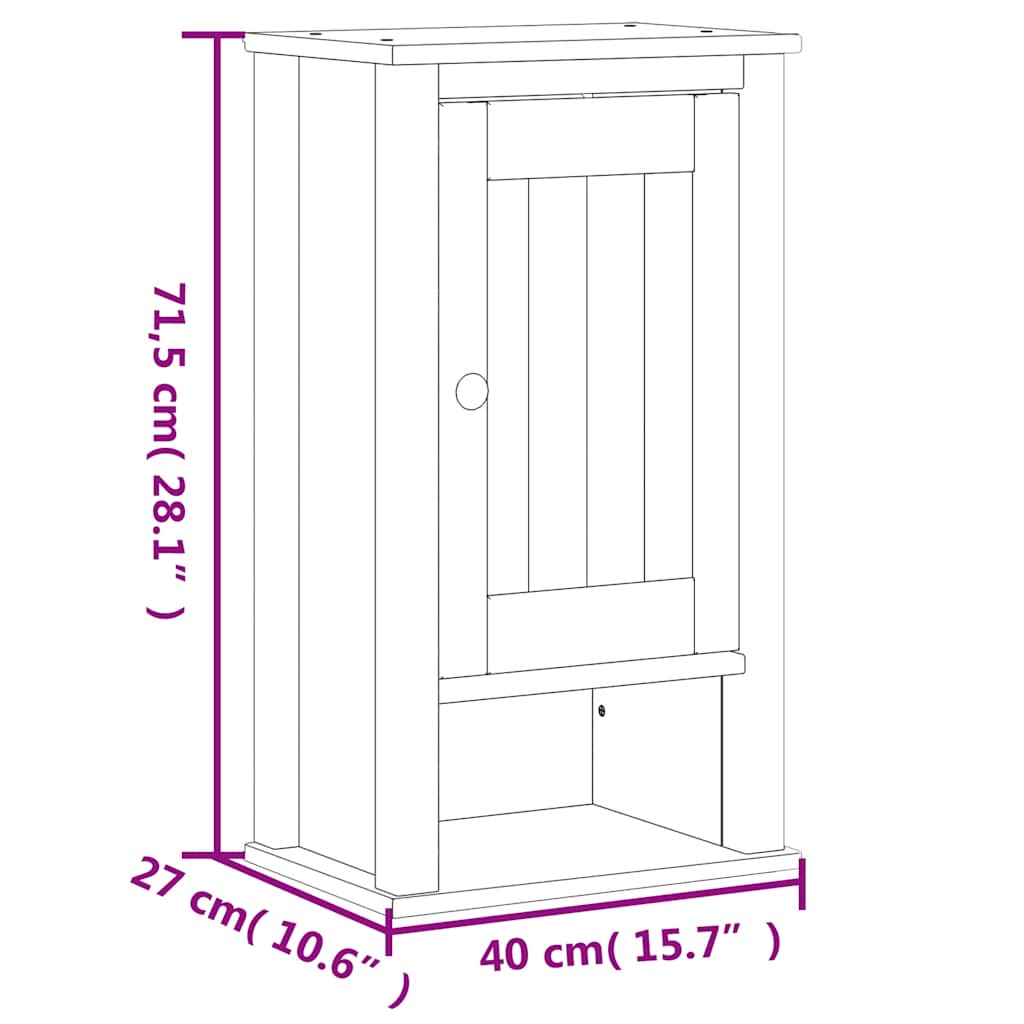 Vægskab Til Badeværelse Berg 40x27x71,5 Cm Massivt Fyr - Billede 9