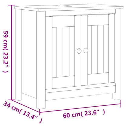 Underskab Berg 60x34x59 Cm Massivt Fyrretræ - Billede 8