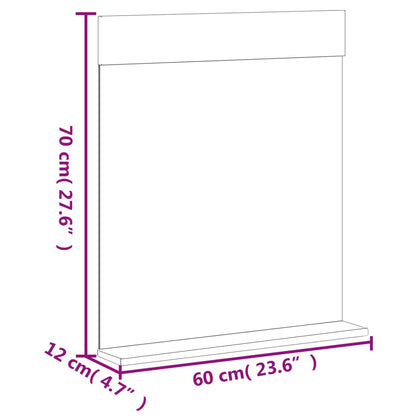 Badeværelsesspejl Med Hylde Berg 60x12x70 Cm Massivt Træ - Billede 6