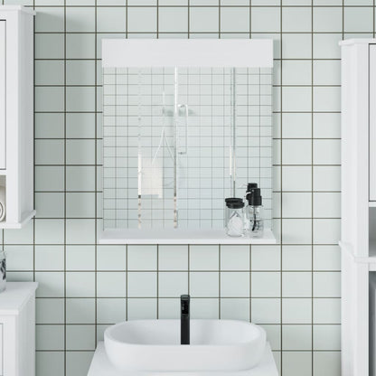 Badeværelsesspejl Med Hylde Berg 60x12x70 Cm Massivt Træ - Hovedbillede