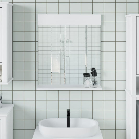 Badeværelsesspejl Med Hylde Berg 60x12x70 Cm Massivt Træ - Hovedbillede